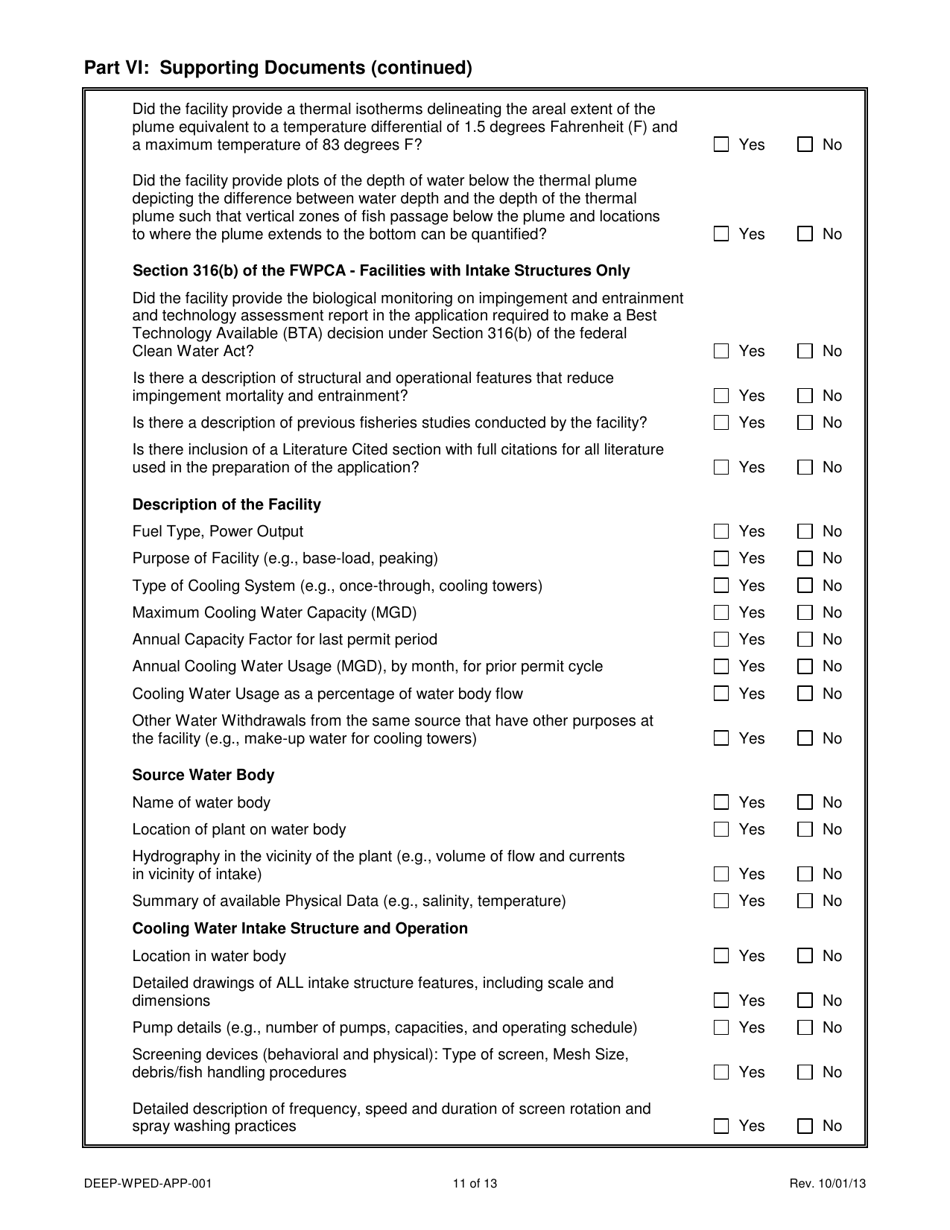 Form DEEP-WPED-APP-001 Wastewater Discharge Permit Application Checklist - Connecticut, Page 11