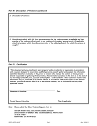 Form DEEP-WPED-MVRF Minor Variance Request Form - Connecticut, Page 2