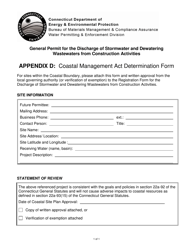 Document preview: Appendix D Coastal Management Act Determination Form - Connecticut