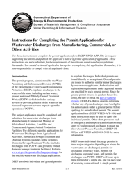Document preview: Instructions for Form DEEP-WPED-APP-100 Permit Application for Wastewater Discharges From Manufacturing, Commercial, and Other Activities - Connecticut