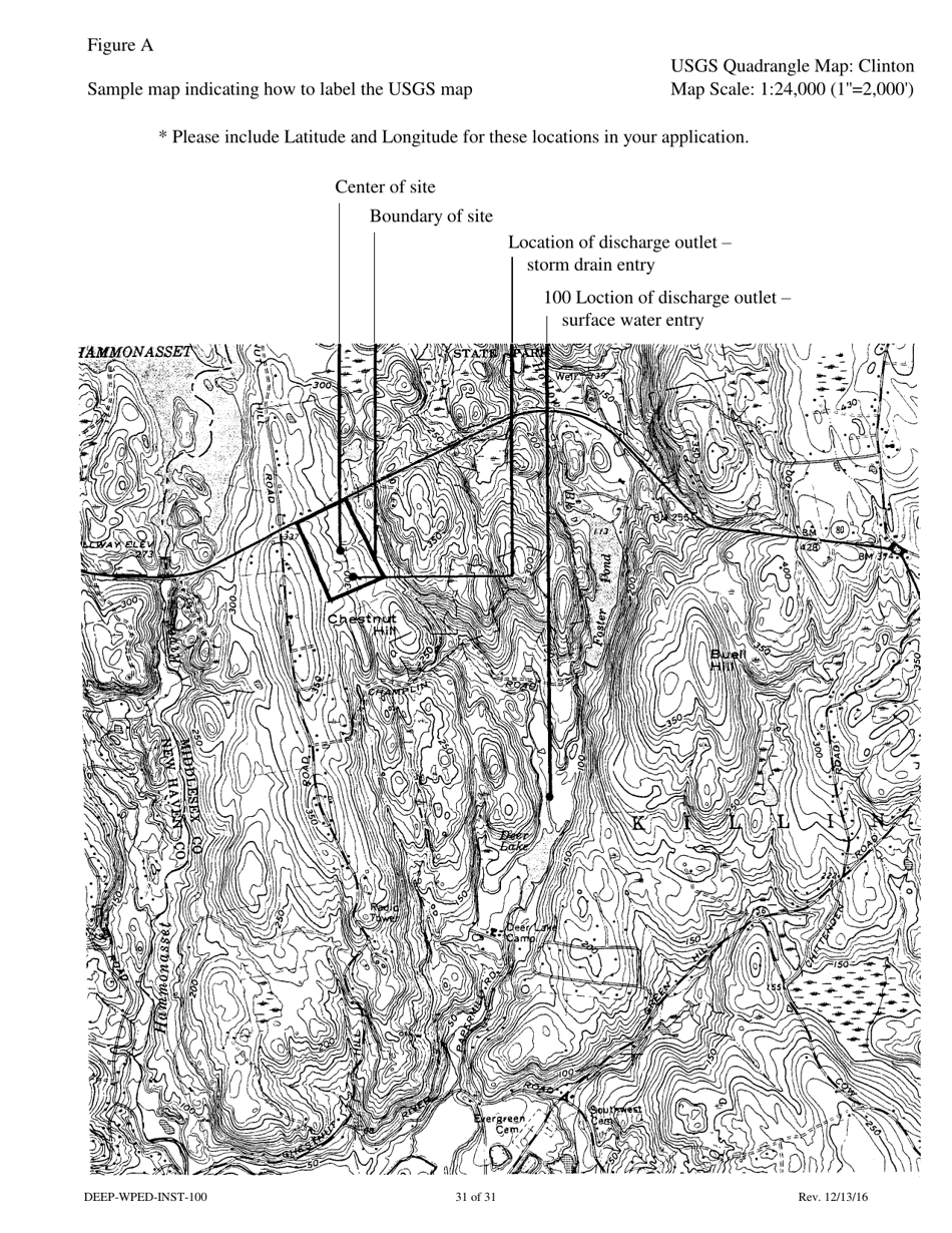 Instructions for Form DEEP-WPED-APP-100 Permit Application for Wastewater Discharges From Manufacturing, Commercial, and Other Activities - Connecticut, Page 31