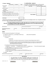 Form JD-JM-114 Application for Appointment of Counsel/Waiver of Fees/Payment of Costs - Juvenile - Connecticut, Page 2