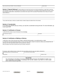 Form JD-CV-165 Online Dispute Resolution Answer - Connecticut, Page 2