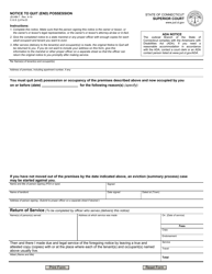 Document preview: Form JD-HM-007 Notice to Quit (End) Possession - Connecticut