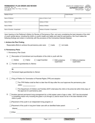 Document preview: Form JD-JM-129 Permanency Plan, Order and Review - Connecticut