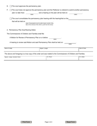 Form JD-JM-129 Permanency Plan, Order and Review - Connecticut, Page 2