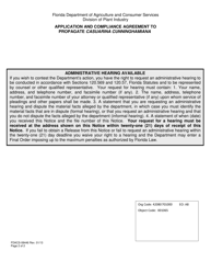Form FDACS-08446 Application and Compliance Agreement to Propagate Casuarina Cunninghamiana - Florida, Page 2