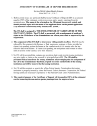 Form FDACS-08440 Assignment of Certificate of Deposit for Non-native Species Planting - Florida, Page 3