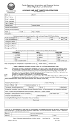 Document preview: Form FDACS-01156 Avocado, Lime, and Tomato Violation Form - Florida