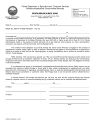 Document preview: Form FDACS-13229 Fertilizer Dealer's Bond - Florida