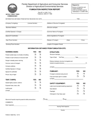 Document preview: Form FDACS-13629 Fumigation Inspection Report - Florida