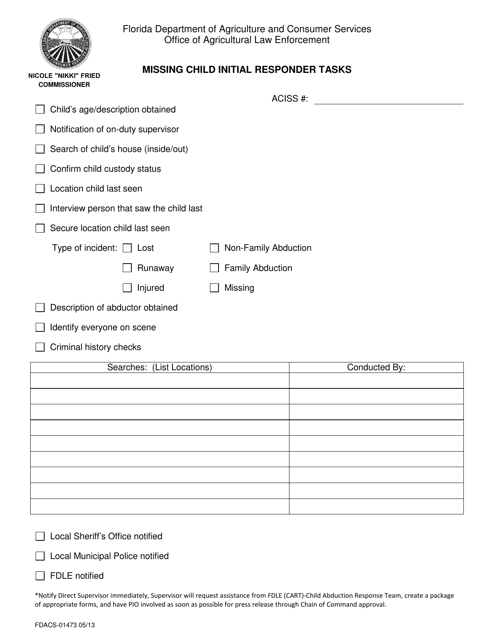 Form FDACS-01473  Printable Pdf