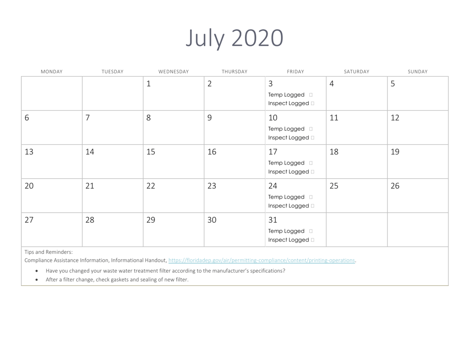 Compliance Calendar for Florida Perchloroethylene Dry Cleaners - Florida, Page 18