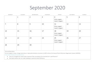 Compliance Calendar for Florida Perchloroethylene Dry Cleaners - Florida, Page 22