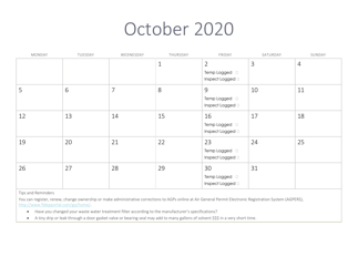 Compliance Calendar for Florida Perchloroethylene Dry Cleaners - Florida, Page 24