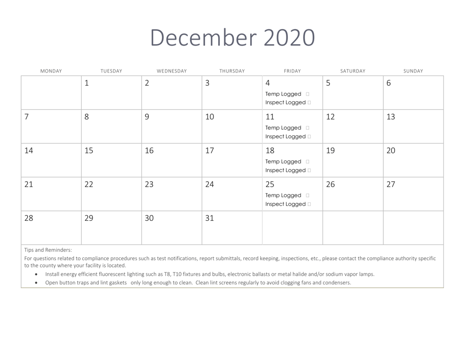 Compliance Calendar for Florida Perchloroethylene Dry Cleaners - Florida, Page 28