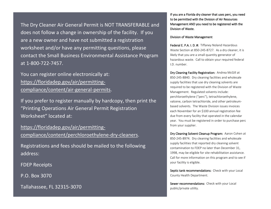 Compliance Calendar for Florida Perchloroethylene Dry Cleaners - Florida, Page 30