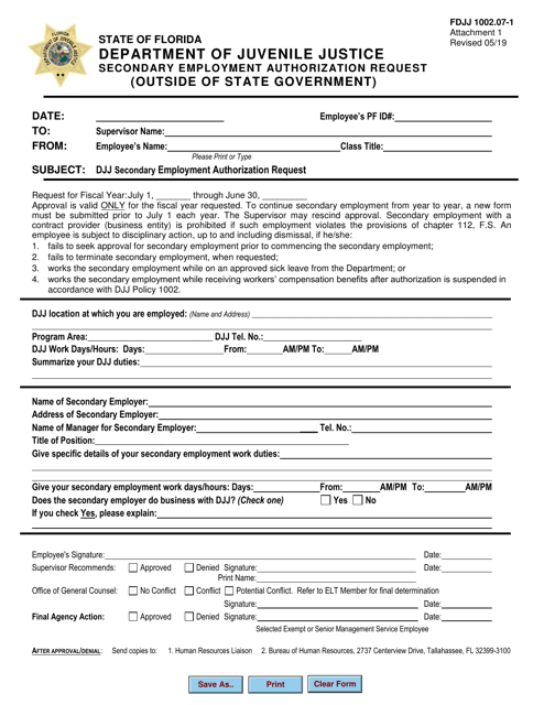 Form FDJJ1002.07-01 Attachment 1  Printable Pdf