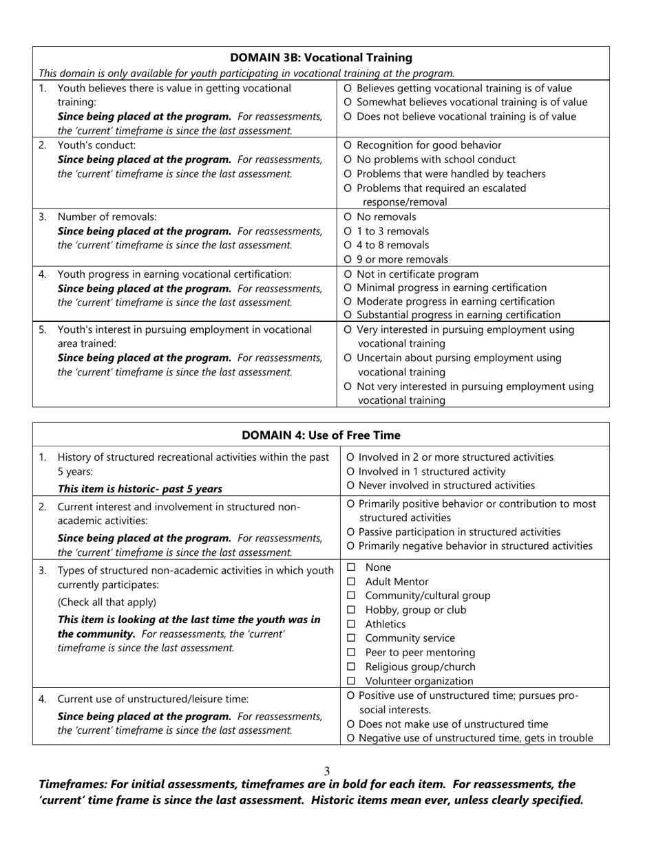 Residential Assessment for Youth (Ray) - Florida, Page 3