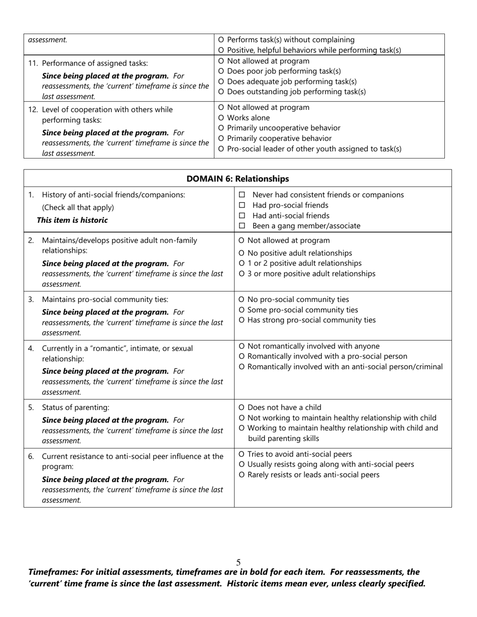 Residential Assessment for Youth (Ray) - Florida, Page 5