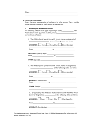 Family Law Form 12.950(A) Agreement for Relocation With Minor Child(Ren) - Florida, Page 10