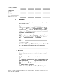 Family Law Form 12.950(A) Agreement for Relocation With Minor Child(Ren) - Florida, Page 12