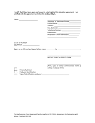 Family Law Form 12.950(A) Agreement for Relocation With Minor Child(Ren) - Florida, Page 21