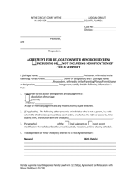 Family Law Form 12.950(A) Agreement for Relocation With Minor Child(Ren) - Florida, Page 5