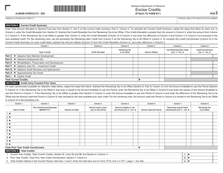 Form ET-1 Schedule EC Excise Credits - Alabama, Page 3