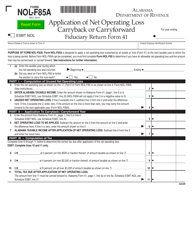 Document preview: Form NOL-F85A Application of Net Operating Loss Carryback or Carryforward - Fiduciary Return Form 41 - Alabama