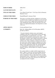 Document preview: Form ARCIV-93 Cover Sheet - Circuit Court - Civil Case - Alabama