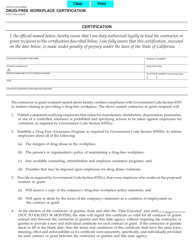 Document preview: Form STD.21 Drug-Free Workplace Certification - California