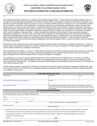 Form CHP400H Explorer Authorization to Release Information - California