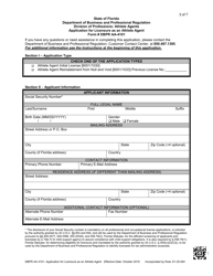 Form DBPR AA4101 Application for Licensure as an Athlete Agent - Florida, Page 3