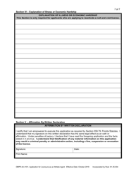 Form DBPR AA4101 Application for Licensure as an Athlete Agent - Florida, Page 7
