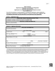 Form DBPR ALU9 Application for License From Null and Void (Expired License) - Florida, Page 3