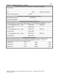 Form DBPR ALU9 Application for License From Null and Void (Expired License) - Florida, Page 4