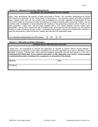 Form DBPR CPA7 CPA Change of Status Application - Florida, Page 4