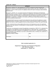 Form DBPR-DDC-208 Application for Restricted Prescription Drug Distributor - Charitable Organization Permit - Florida, Page 10