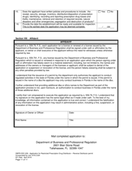 Form DBPR-DDC-209 Application for Restricted Prescription Drug Distributor - Reverse Distributor Permit - Florida, Page 11
