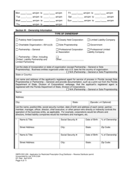 Form DBPR-DDC-209 Application for Restricted Prescription Drug Distributor - Reverse Distributor Permit - Florida, Page 4