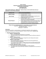 Document preview: Form DBPR BOPC2 Maintenance Form - Florida