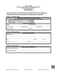 Form DBPR BOPC2 Maintenance Form - Florida, Page 2