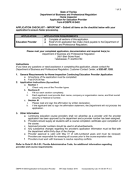 Form DBPR HI0403 Application for Education Provider - Florida