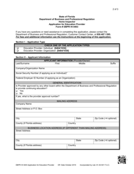 Form DBPR HI0403 Application for Education Provider - Florida, Page 2