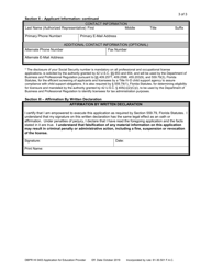 Form DBPR HI0403 Application for Education Provider - Florida, Page 3