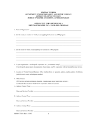 Document preview: Form HSMV77035 Application for Licensure as a Driving Under the Influence (Dui) Program - Florida