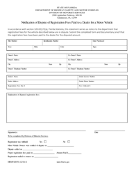 Document preview: Form HSMV82078 Notification of Dispute of Registration Fees Paid to a Dealer for a Motor Vehicle - Florida