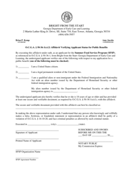 O.c.g.a. 50-36-1(E)(2) Affidavit Verifying Applicant Status for Public Benefits - Georgia (United States)