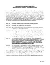 Form CD525 Notice of Intent to Dissolve - Georgia (United States)